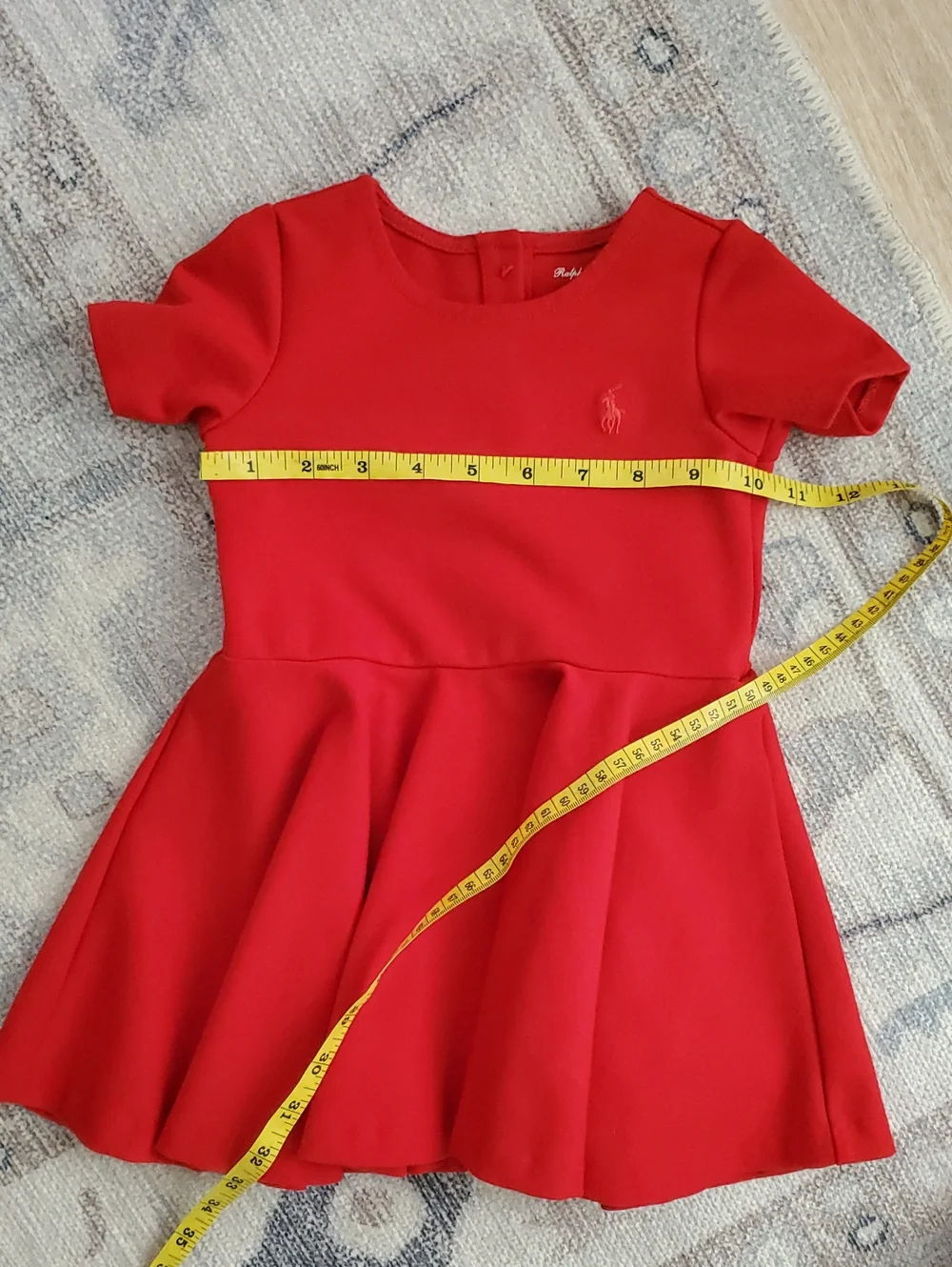 SOLD Ralph Lauren Baby Girls Red Short Sleeve Skater Dress Sz18m
